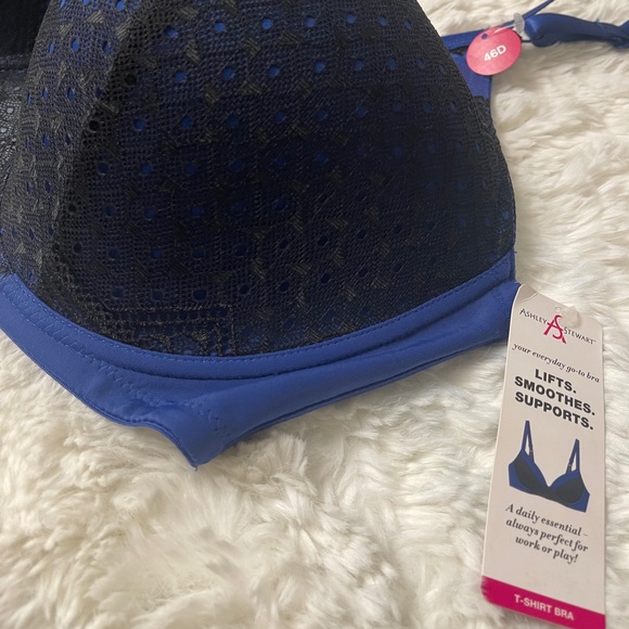 Ashley Stewart Black Full Coverage Micro Underwired Lace T-Shirt Bra 46D - Picture 8 of 12